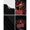 imageAelfric Eden Oversized Graphic Tees Unisex Cherries Print T Shirts Casual Summer Short Sleeve Top Cotton Cute Tee ShirtBlack