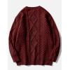 imageAelfric Eden Oversized Knit Sweater Solid Vintage Pullover Sweater Unisex Woven Crewneck Knitted TopsBurgundy