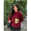 imageAelfric Eden Oversized Knit Sweater Solid Vintage Pullover Sweater Unisex Woven Crewneck Knitted TopsBurgundy