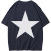 imageAelfric Eden Star Graphic Tees Unisex Oversized Tshirts Casual Summer Baggy Streetwear TopsDeep Blue
