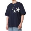 imageAelfric Eden Star Graphic Tees Unisex Oversized Tshirts Casual Summer Baggy Streetwear TopsDeep Blue