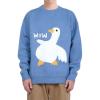 imageAelfric Eden Brown Bear Sweater Mens Oversized Knit Sweater Animal Printed Sweater Long Sleeve Pullover SweaterBlue