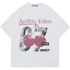 imageAelfric Eden Cherry Print Tee Oversized Graphic Tees Short Sleeve Crewneck Shirts Y2K Vintage Unisex StreetwearWhite