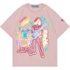 imageAelfric Eden Graphic Tees Men Y2k Oversized T Shirts Women Hip Hop Character Vintage Tees Unisex Summer TopsPink