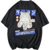 imageAelfric Eden Mens Oversized Ramen Cat Graphic Tees Streetwear Casual Summer Tops TShirt UnisexBlack