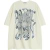imageAelfric Eden Metalic Graphic Tees Men Y2k Oversized T Shirts Women Vintage Tees Unisex Summer TopsApricot