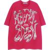 imageAelfric Eden Metalic Graphic Tees Men Y2k Oversized T Shirts Women Vintage Tees Unisex Summer TopsRose Red