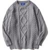 imageAelfric Eden Oversized Knit Sweater Solid Vintage Pullover Sweater Unisex Woven Crewneck Knitted TopsGrey