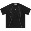 imageAelfric Eden Oversized Mens TShirt Reflective Strip Suede Tee with Brand Embroidery DetailingBlack