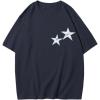 imageAelfric Eden Star Graphic Tees Unisex Oversized Tshirts Casual Summer Baggy Streetwear TopsDeep Blue