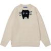 imageAelfric Eden Sweaters Cute Black Cat Sweater Soft Warm Knitted Graphic Pullover Casual Long Sleeve Trendy TopsApricot