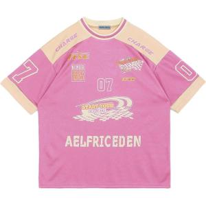 imageAelfric Eden 90s Oversized T Shirts Unisex Grahpic Jersey Printed Casual Tees Streetwear Vintage Summer Top TshirtPink