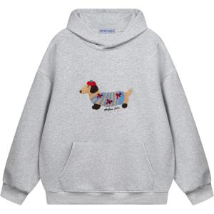 imageAelfric Eden Cartoon Dog Hoodie Couple Hooded Sweatshirt Long Sleeve Pullover Oversized Hoodies 2025 Outfits01 Grey