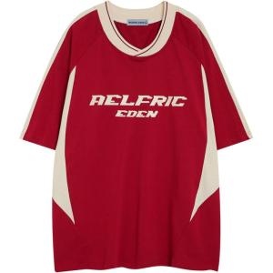 imageAelfric Eden Graphic Tees Y2k Mens Oversized T Shirt Racing Streetwear Shirts Unisex Casual Summer Tops01red