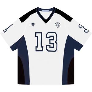 imageAelfric Eden Jersey Shirts Color Blocking VNeck Tee Oversized Vintage T Shirt Short Sleeve Casual Summer TopsWhite