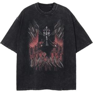 imageAelfric Eden Mens Vintage Japanese Graphic Printed Shirt Unisex Oversized Cool TeeF1black