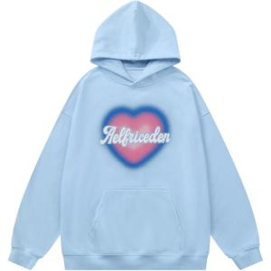 imageAelfric Eden Oversized Hoodies for Women Heart Graphic Hoodie Casual Y2K Hooded SweatshirtBlue