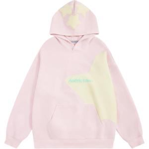 imageAelfric Eden Star Graphic Hoodies Purple Print Hoodie Unisex Oversized Hooded Sweatshirt Long Sleeve Pocket PulloverPink
