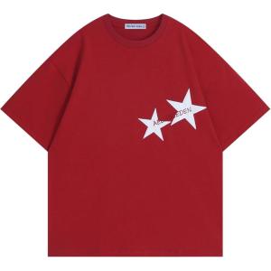 imageAelfric Eden Star Graphic Tees Unisex Oversized Tshirts Casual Summer Baggy Streetwear TopsRed
