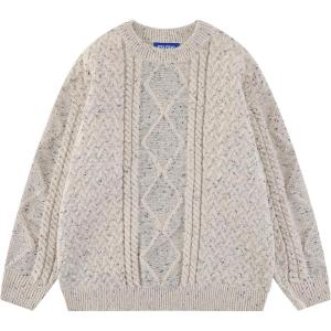 imageAelfric Eden Women Solid Sweater Crew Neck Long Sleeve Knit Sweater Oversized Pullover SweaterBeige