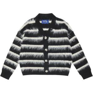 imageAelfric Eden Womens Stripes Fringe Cardigan Vintage Cable Knitted Sweater Casual Crew Neck Knitwear Cardigans1534black