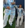 imageAelfric Eden Cardigan Sweater Open Front Casual Knit Cardigans Pinstripe Fashion Sweaters Y2k 2025 OutfitsBlue
