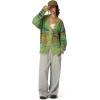 imageAelfric Eden Cardigan Sweater Open Front Casual Knit Cardigans Pinstripe Fashion Sweaters Y2k 2025 OutfitsGreen