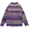 imageAelfric Eden Cardigan Sweater Open Front Casual Knit Cardigans Pinstripe Fashion Sweaters Y2k 2025 OutfitsPurple