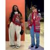 imageAelfric Eden Cardigan Sweater Open Front Casual Knit Cardigans Pinstripe Fashion Sweaters Y2k 2025 OutfitsRed
