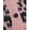 imageAelfric Eden Leopard Print Cardigan Sweaters for Women Cheetah Y2k Crewneck Button Down Knit Cardigans Long Sleeve SweaterPink