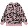 imageAelfric Eden Leopard Print Cardigan Sweaters for Women Cheetah Y2k Crewneck Button Down Knit Cardigans Long Sleeve SweaterPink