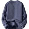 imageAelfric Eden Oversized Sweater 90s Vintage Cable Knit Long Sleeve Women Heavy Crewneck PulloverHaze Blue