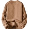 imageAelfric Eden Oversized Sweater 90s Vintage Cable Knit Long Sleeve Women Heavy Crewneck PulloverKhaki