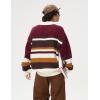 imageAelfric Eden Sweaters Vintage Stripe Polo Sweater Soft Warm Knitted Polos Pullover Casual Long Sleeve Trendy OutfitsBurgundy