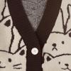 imageAelfric Eden Women Cardigan Sweater Cat Cartoon Graphic Open Front V Neck Oversized Knit Casual Coat 2025 OutfitsCoffee