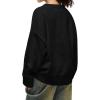 imageAelfric Eden Women Oversized Basic Sweaters Vintage Crewneck Long Sleeves Knit 2025 Pullover Sweater TopsBlack