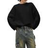 imageAelfric Eden Women Oversized Basic Sweaters Vintage Crewneck Long Sleeves Knit 2025 Pullover Sweater TopsBlack