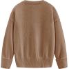 imageAelfric Eden Women Oversized Basic Sweaters Vintage Crewneck Long Sleeves Knit 2025 Pullover Sweater TopsKhaki