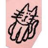 imageAelfric Eden Womens Pullover Sweater Hand Drawn Cat Graphic Printed Oversized Sweater Fall Winter Fashion Couple TopsLight Pink
