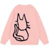 imageAelfric Eden Womens Pullover Sweater Hand Drawn Cat Graphic Printed Oversized Sweater Fall Winter Fashion Couple TopsLight Pink