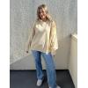 imageAelfric Eden Womens Sweaters Oversized Crewneck Fall Sweater Casual Batwing Ribbed Knit Side Slit Pullover TopsApricot