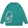 imageAelfric Eden Cartoon Dinosaur Sweaters Graphic Crewneck Printed Oversized Pullover Sweater Couple TopsA3green