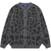 imageAelfric Eden Leopard Print Cardigan Sweaters for Women Cheetah Y2k Crewneck Button Down Knit Cardigans Long Sleeve SweaterGrey