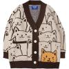 imageAelfric Eden Women Cardigan Sweater Cat Cartoon Graphic Open Front V Neck Oversized Knit Casual Coat 2025 OutfitsCoffee
