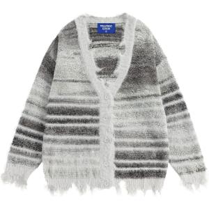 imageAelfric Eden Cardigan Sweater Open Front Casual Knit Cardigans Pinstripe Fashion Sweaters Y2k 2025 OutfitsGrey