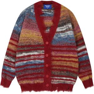 imageAelfric Eden Cardigan Sweater Open Front Casual Knit Cardigans Pinstripe Fashion Sweaters Y2k 2025 OutfitsRed