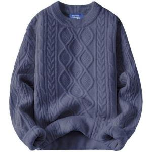 imageAelfric Eden Oversized Sweater 90s Vintage Cable Knit Long Sleeve Women Heavy Crewneck PulloverHaze Blue