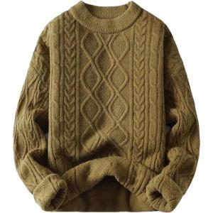 imageAelfric Eden Oversized Sweater 90s Vintage Cable Knit Long Sleeve Women Heavy Crewneck PulloverMustardyellow