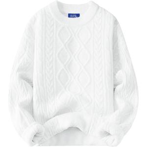 imageAelfric Eden Oversized Sweater 90s Vintage Cable Knit Long Sleeve Women Heavy Crewneck PulloverWhite