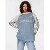 imageAelfric Eden Long Sleeve Shirts Color Block Print Tops Crewneck Oversized Y2k Streetwear Sweatshirts 2025 Trendy TopsBlue